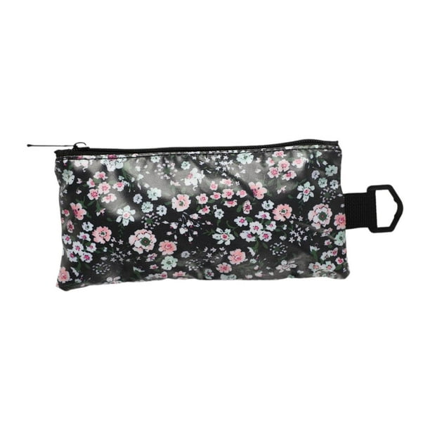 Bolsa de almacenamiento de artículos diversos, estuche de belleza con patrón floral, organizador de refrigerios versátil de gran capacidad, bolsa de Pequeño