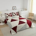 thumbnail image 3 of Erosebridal Triangle Geometry Bedding King Comforter Set, Chic Minimalst Comforter Sets King Size, Mid Century Reversible Down Comforter, Microfiber Room Decorative, 3pcs, 3 of 8