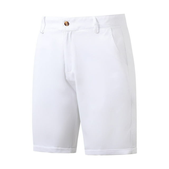 EOYWHK Jean Shorts Men Relaxed Fit Straight Leg Zipper Pockets Solid Color Dress Shorts