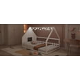 thumbnail image 5 of MAYEERTY Full Size Wood House Bed with Window and Fence, White, 5 of 17