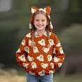 thumbnail image 2 of Mercatoo Girls Halloween Hoodies Kids Ghos𝐭 Pumpkin Graphic Hoodie Long Sleeve Cute Cat Ear 𝐇ooded Sweatshirts Pockets, 2 of 9