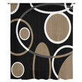 thumbnail image 2 of Black Brown Sheer Curtains 96 Inches Long, White Circle Modern Minimalist Geometric Light Filering Curtains, Privacy Drapes Simi Floor to Veiling Curtain for Living Room Bedroom Window Treatment, 2 of 9