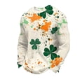 thumbnail image 2 of Ceisia Men's Loose Fit Waffle Knit Sweatshirt - St. Patrick's Day Paint Splash Festive Print Green S Gifts, 2 of 5