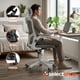 thumbnail image 4 of Silla Ejecutiva para Oficina Escritorio con Reposapies Reclinable Y Giratoria Asiento para Trabajo Ergonómica Respaldo Acojinados (Gris), 4 of 8