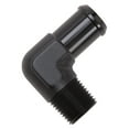 thumbnail image 2 of Edelbrock Hose End Automotive Parts, 90-Deg, 1/2In NPT to 3/4In Barb, Black Anodized, 10 lbs, 2 of 3