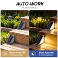thumbnail image 5 of Hoyiours Solar Step Lights Outdoor Waterproof IP67, 10 LED 80 Lumens Solar Stair Lights with High-Efficiency Polycrystalline Glass Panel, Triangle Solar Deck Lights for Patio, Yard and Garden, 2 Pack, 5 of 7