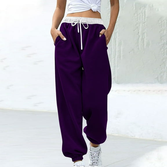 asjyhkr Womens Sweatpants with Pockets Jogger Elastic Waist Drawstring Athletic Running Gym Workout Pants