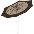 thumbnail image 1 of Outsunny Parasol de Patio Extérieur avec Inclinaison et Manivelle, Parasol de Table, Marron, 1 of 10