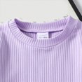 thumbnail image 4 of Gerichy Toddler Baby Girl Clothes Rib Knit Long Sleeve Sweatshirts & Bow Plaid Pants 12 18 24 Month 3T 4T 5T Fall Winter Outfits, 4 of 6