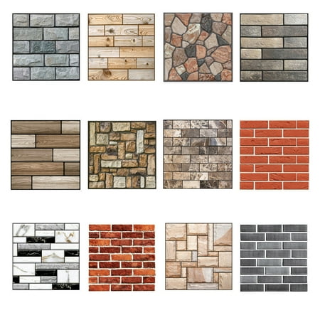 Apmemiss Clearance Wallpaper Wall Sticker Wall Decor Embossed Brick Simulation Tile Wall Sticker on Sale Clearance Items