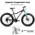 thumbnail image 4 of A2605D 26 Inch Fat Tires Mountain Bike, 4'' Wide Wheel, 21-Speed Disc Brakes, Mens Womens Trail Beach Snow Commuter City Mountain Bike,High Carbon Steel Frame Front Fork Bicycles, 4 of 7