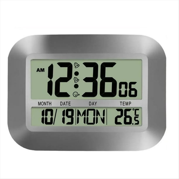 Despertadores para Dormitorios Reloj LED Silencioso para Mesa Reloj Despertador Multifuncional con Pantalla de Fecha y Temperatura