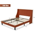 thumbnail image 5 of Allewie Full Size Fabric Upholstered Platform Bed Frame with Wingback Headboard, Burnt Orange, 5 of 7