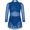 thumbnail image 3 of renvena Kids Girls Sequin Tassel Latin Ballet Dance Leotard Dress 6-16 Navy Blue 10, 3 of 7