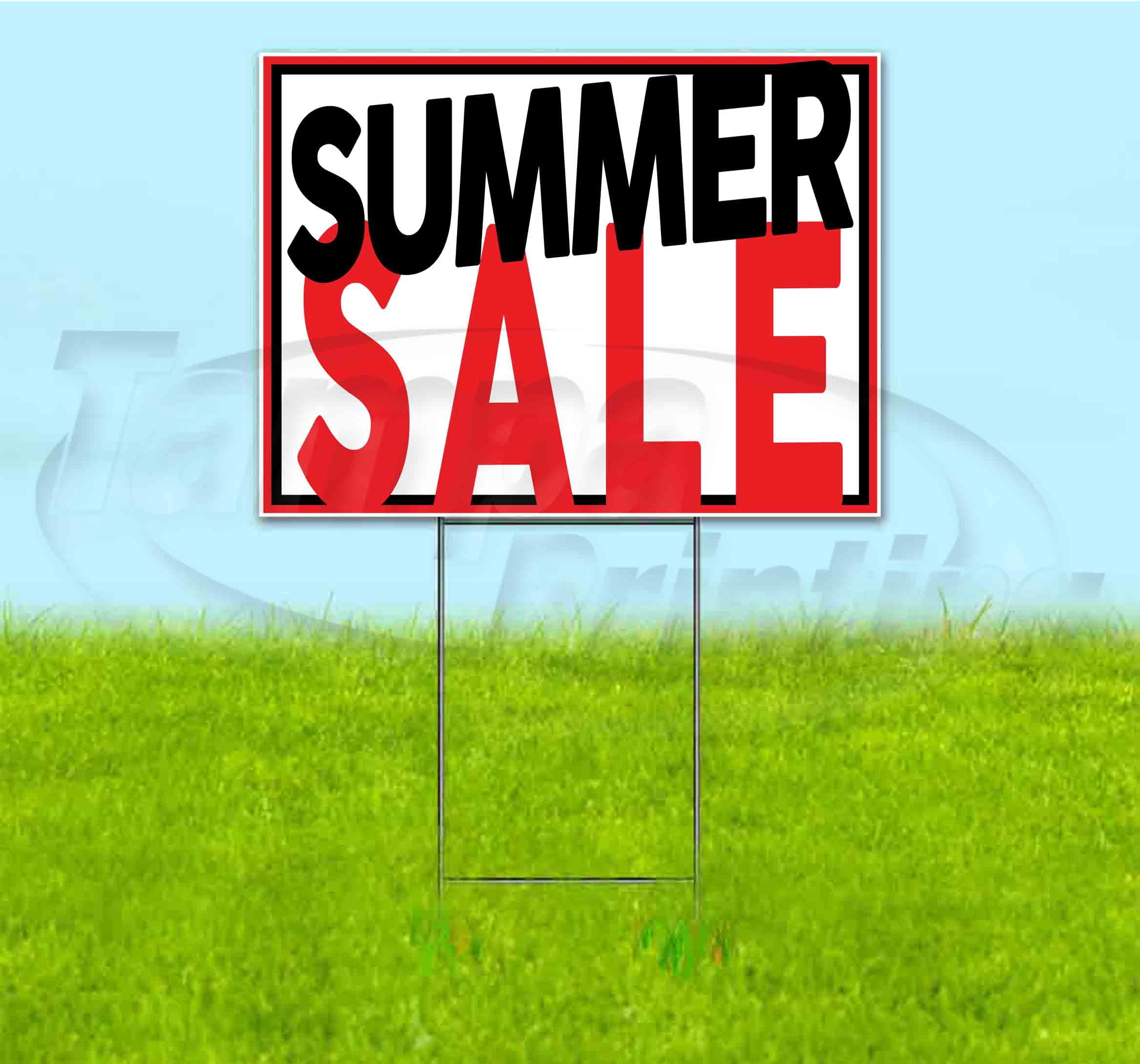 Summer Sale (18" x 24") Yard Sign, Includes Metal Step Stake