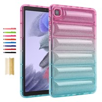 ELEHOLD for Samsung Galaxy Tab A7 Lite 8.7 (2021) Glitter Clear Case Slim Lightweight Anti-Scratch Shockproof Full Protective Gradient Glossy Glitter Back Case for Tab A7 Lite T220/T225, Redblue