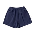 thumbnail image 1 of JJHGVB women's bermuda shorts Comfy Lightweight Drawstring shorts with Pockets Wide Leg Summer Gauze Pants Summer Shorts Summer Beach Shorts Summer Trendy Vacation Short shorts for women Navy2 M, 1 of 2