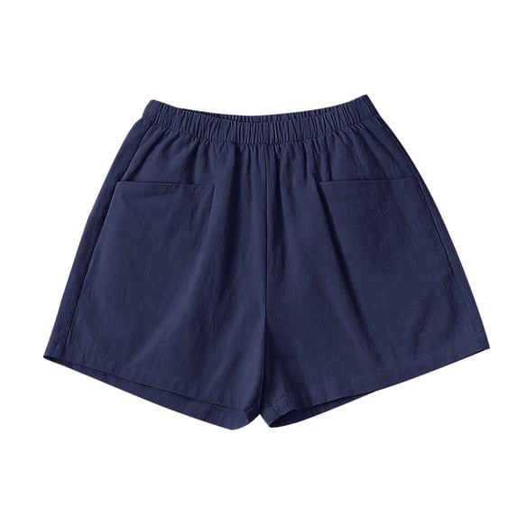 JJHGVB women's bermuda shorts Comfy Lightweight Drawstring shorts with Pockets Wide Leg Summer Gauze Pants Summer Shorts Summer Beach Shorts Summer Trendy Vacation Short shorts for women Navy2 M