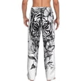 thumbnail image 7 of Salouo Tiger Butterfly Floral Art Print Pajama Pants for Men, Lounge Pants Elastic Waistband Casual Men's sleepwear Loungewear Sleep Pajama Pant -Small, 7 of 7