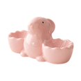 thumbnail image 2 of Huevera de cerámica con doble soporte para huevos de Pascua, bandeja para el desayuno. Rosa, 2 of 9