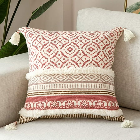 Tufted Decorative Throw Pillow Covers for Couch Sofa Bed - Modern Moroccan  Style Pillow Cases with Tassels, Accent Decor Pillow for Bedroom Living  Room, 18x18 Inches | Walmart Canada