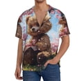 thumbnail image 3 of Fotbe Romantic Floral Bear print Short Sleeve Button Down Shirts for Men Casual Summer Beach Wrinkle Free Shirt-XX-Large, 3 of 7