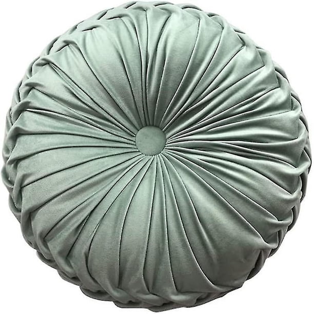 Cojín de calabaza de terciopelo para decoración del hogar, sofá, sala de estar (verde oscuro)