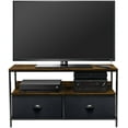 thumbnail image 5 of Sorbus TV Stand Cabinet Entertainment Center 25-50 Inch - Living Room Media Console Table, Steel Frame, Wood Top, Fabric Bins (Rustic/Black), 5 of 8