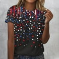 thumbnail image 2 of Independence Day T-Shirt for Womens 4Th of July Crewneck Short Sleeve Tops Stars Striped Graphic Tees Dressy Teen Girls Patriotic Shirts American Flag Memorial Day Blouses Summer Vacation Clothes, 2 of 4