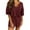 Wine, variant on Ashirexll Two Piece Sets for Women, Vacation Outfits for Women, Fashion Versatile Round Neck Long Sleeve Top and Loose Pant Set