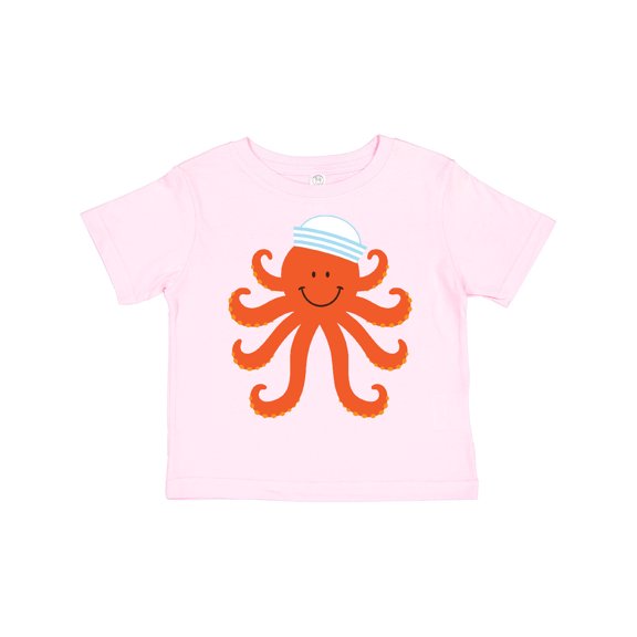 Inktastic Orange Octopus Cute Sea Creature Nautical Boys or Girls Toddler T-Shirt