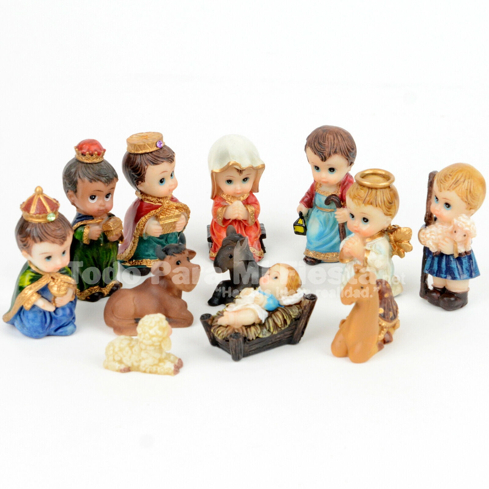 2" Christmas Nativity Scene Set Baby Jesus Figurines Nacimiento Navidad