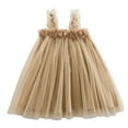 thumbnail image 1 of Robes pour Fillettes Sans Manches en Maille Fleurs Fête de Vacances Jeu de Rôle Danse Robe de Fête Taille 3-4T, 1 of 4