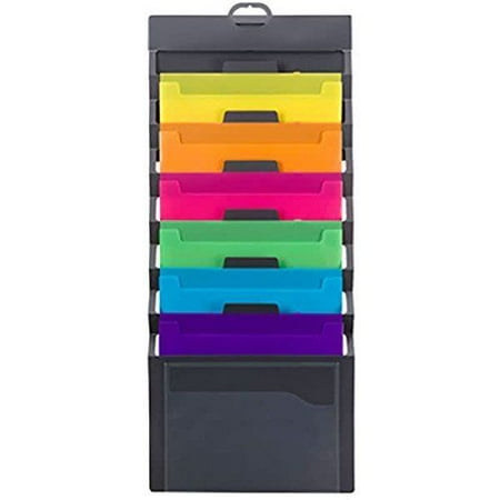 Wall File Folder Organizer 6 Pocket Hanging Cascading Letter Size Multi Color Wall File Folder Organizer 6 Pocket Hanging Cascading Letter Size Multi Color