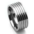 thumbnail image 2 of Men's 9MM Comfort Fit Titanium Wedding Band Flat Stripped Ring (Size 7 to 14), 2 of 3
