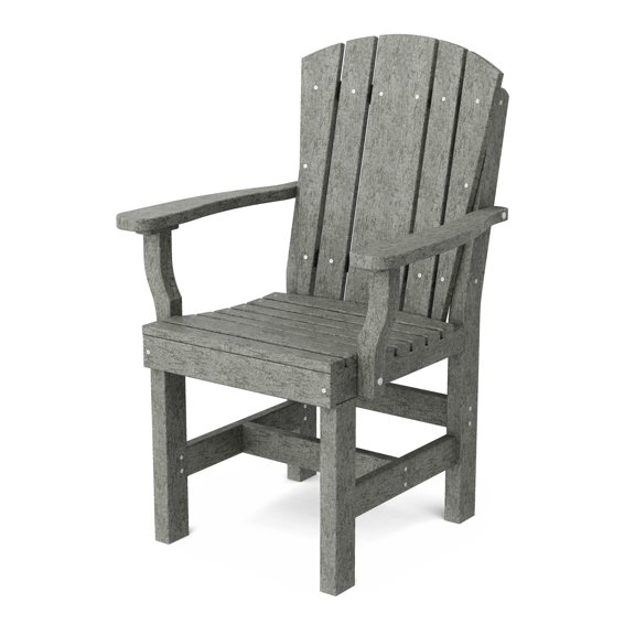 Wildridge Heritage Dining Arm Chair, Dark Gray - Outdoor Weather Resistant Recycled Plastic Furniture for Patio