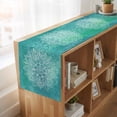 thumbnail image 6 of Table Runners 72 Inches Long Dress Scarves, Turquoise Boho Farmhouse Kitchen Table Runner, Coffee Tablerunners, Oriental Abstract Motifs Traditional Bohemian 18x72 Inch, 6 of 9