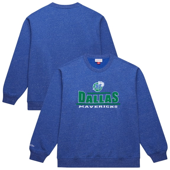 Men's Mitchell & Ness  Navy Dallas Mavericks Throw It Back Fleece Sweatshirt