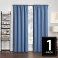 thumbnail image 2 of Eclipse Samara Solid Blackout Curtains, Single Curtain Panel, 84 Inch Long Blackout Curtains, 37" W x 84" L, Silver Blue, 2 of 8