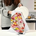 thumbnail image 3 of Bunny Flowers Poppies Kitchen Dish Towels Set of 6 Absorbent Hand Towels, Lint-Free 18"x28" Easter Egg Shape Fast Drying Hanging Dishcloths for Cooking Baking Home Clean, 3 of 7