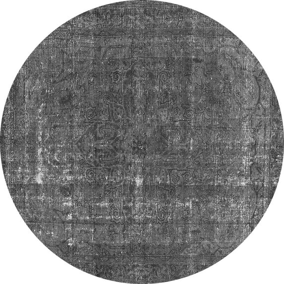 Ahgly Company Indoor Round Persian Gray Bohemian Area Rugs, 6' Round