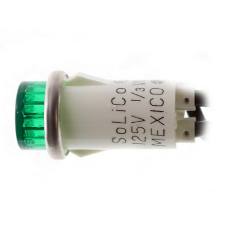 Selecta SL53413-6-BG Neon 0.5 Inch Raised Transparent Lens Indicator Light 125 Volt AC