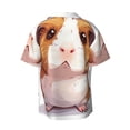 thumbnail image 6 of Lsque Cartoon Guinea Pig print Men's Cuban Collar Short Sleeve Shirt Summer Beachwear Casual Button Down Fashionable Vacation Leisure Shirt-3X-Large, 6 of 7