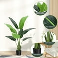 thumbnail image 4 of TROPOW Bird of Paradise Artificial Plant, 4 Feet Faux Bird Paradise Plant Green Tropical Artificial Plants for Indoor Home Living Room and Offices Decoration, 1 Pack, 4 of 7