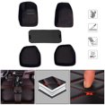 thumbnail image 4 of Tuqiang Universal Fit PU Leather Car Floor Mats Left Drive Floor Liner Automobile Rugs Cover Front And Rear Row Fit Suspension Pedal Model 5pcs Black and Red, 4 of 8