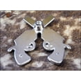 thumbnail image 3 of Set Of 4 Western Screw Back Concho Silver Finish Cross Pistol Saddle, 3 of 4