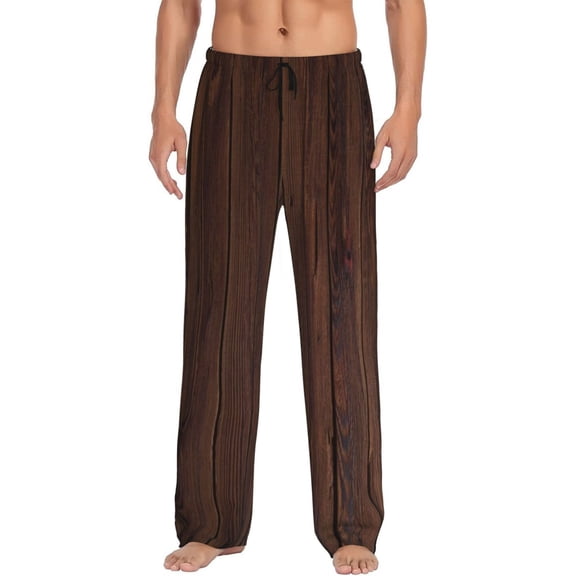Rateoe Vintage Wood Pattern Men’s Ultra-Soft Comfy Pajama Lounge Pants Sleepwear,Comfortable Lounge Wear,lightweight Pajamas, Casual Home Wear-Small