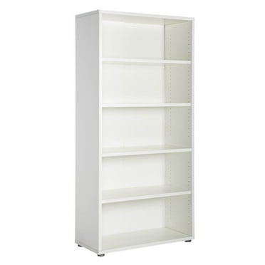 Serra 1 0 5 Shelf Bookcase In White, Manhattan Comfort Serra 1 0 White 5 Shelf Bookcase