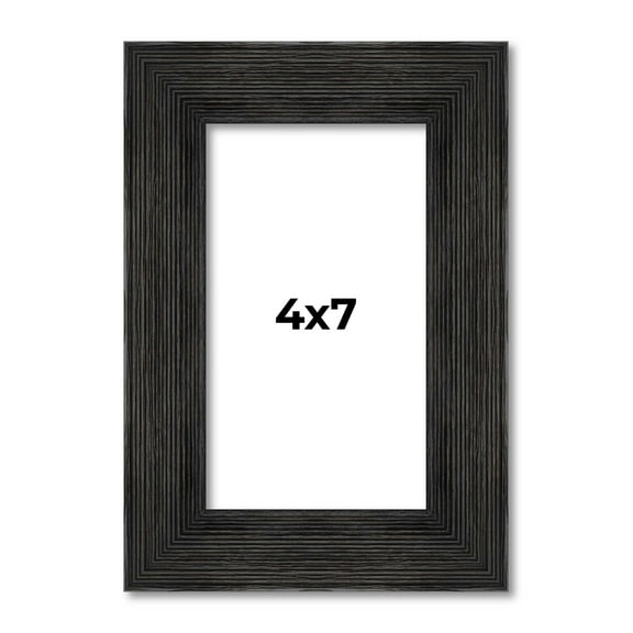 4x7 Black Rustic Wide Barnwood Picture Frame - UV Acrylic, Foam Board Backing, Hanging Hardware