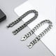 thumbnail image 4 of Men's Strong Antique Silver Bracelet, Fashion Retro Titanium Steel Simple Six-sided Flat Denim Bracelet, 4 of 5